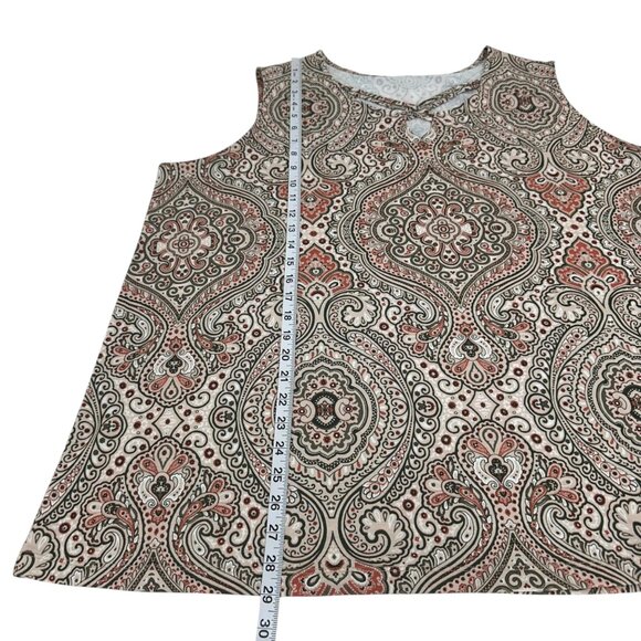 Catherines Womens Sleeveless Paisley Print Top 3X Polyester & Spandex Blend - Picture 5 of 9